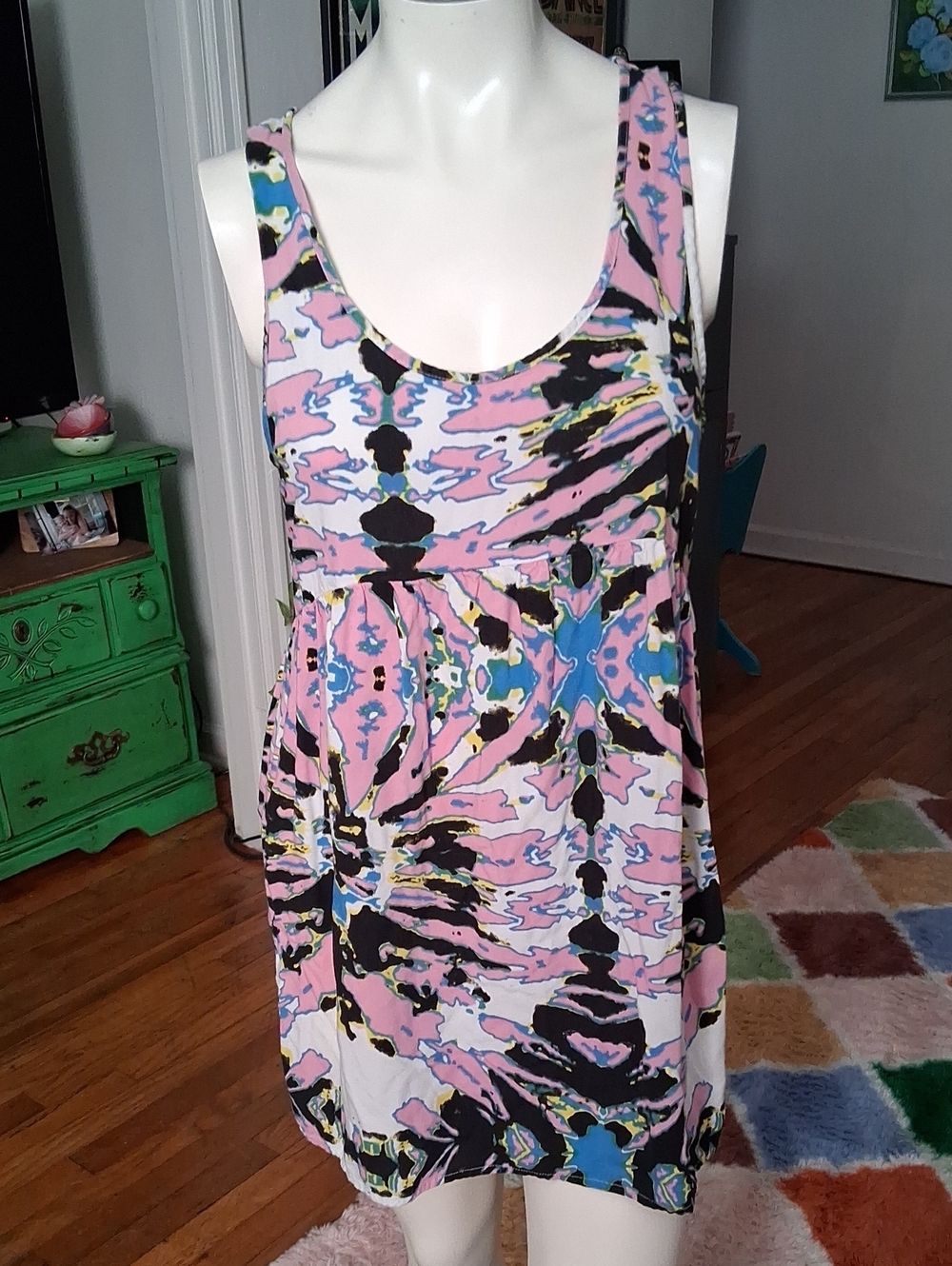 Vans Pink Multicolor Abstract Print Tank Top